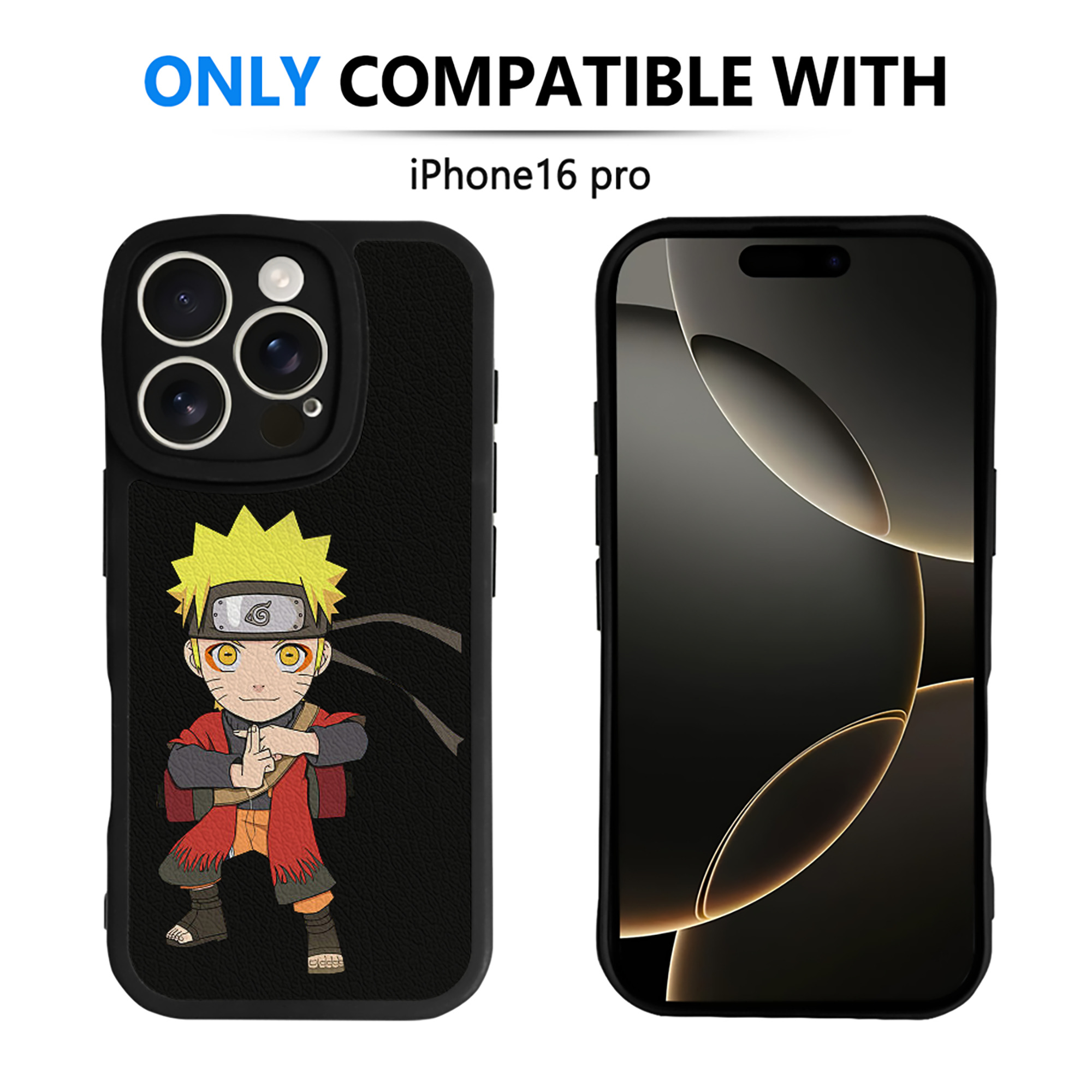 （画像用） NARUTO -ナルト- うずまき ナルト Uzumaki Naruto 【iPhone 16シリーズ対応】シリコンスマホケース（レザー調） 材質：シリコン